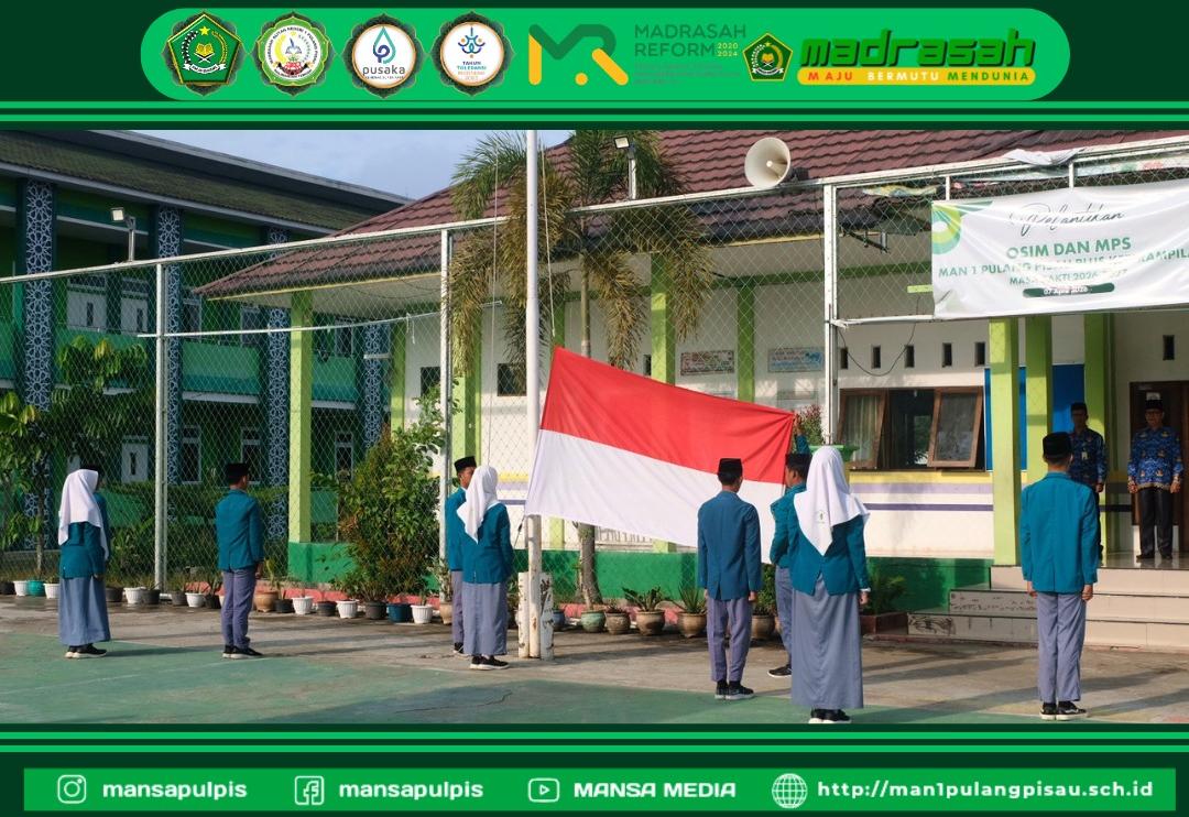 PERINGATI HARI LAHIR PANCASILA, MAN 1 PULANG PISAU PLUS KETERAMPILAN LAKSANAKAN UPACARA BENDERA 