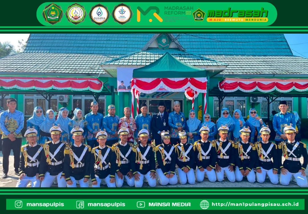MAN 1 PULANG PISAU PLUS KETERAMPILAN MENGIKUTI UPACARA HUT KE-81 RI DI KEMENAG KAB.PULANG PISAU 